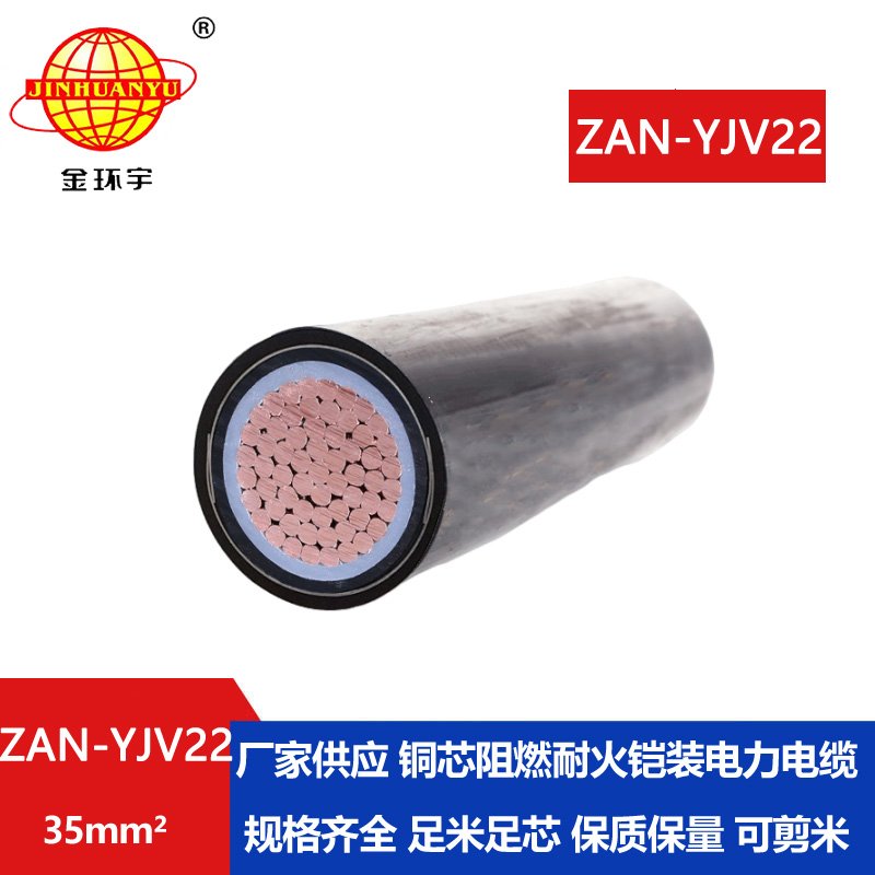 金環(huán)宇電纜 單芯鎧裝電纜ZAN-YJV22-35 電力電纜 a級阻燃耐火電纜