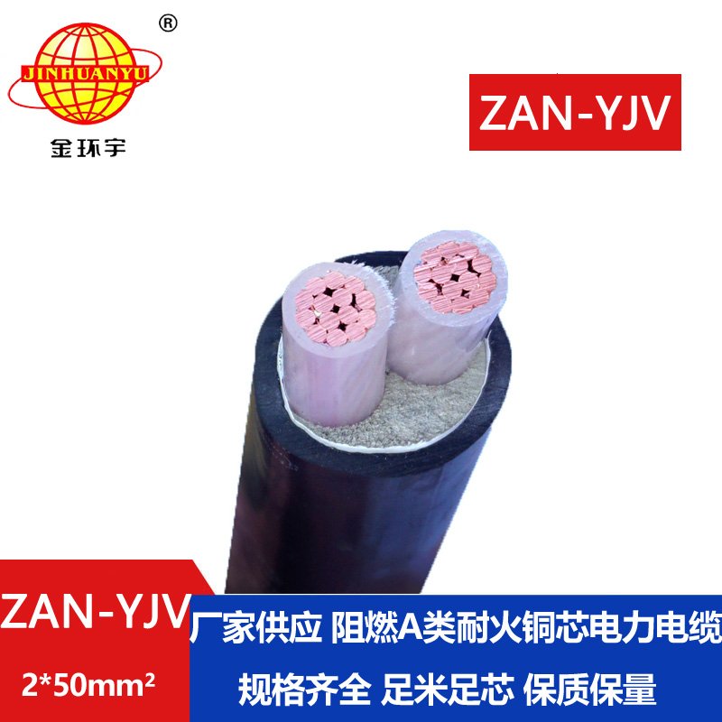 金環(huán)宇電線(xiàn)電纜 a級(jí)阻燃耐火電纜ZAN-YJV 2X50平方 yjv電纜線(xiàn)