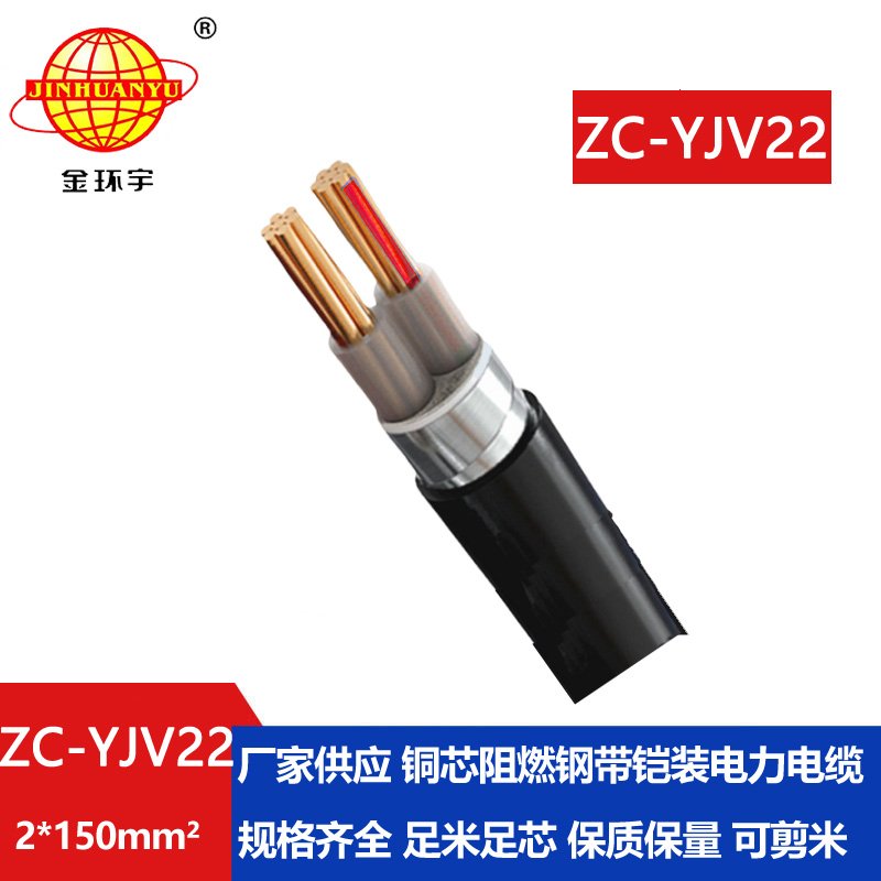 金環(huán)宇電纜 銅芯阻燃電纜ZC-YJV22 2X150平方 低壓鎧裝電纜