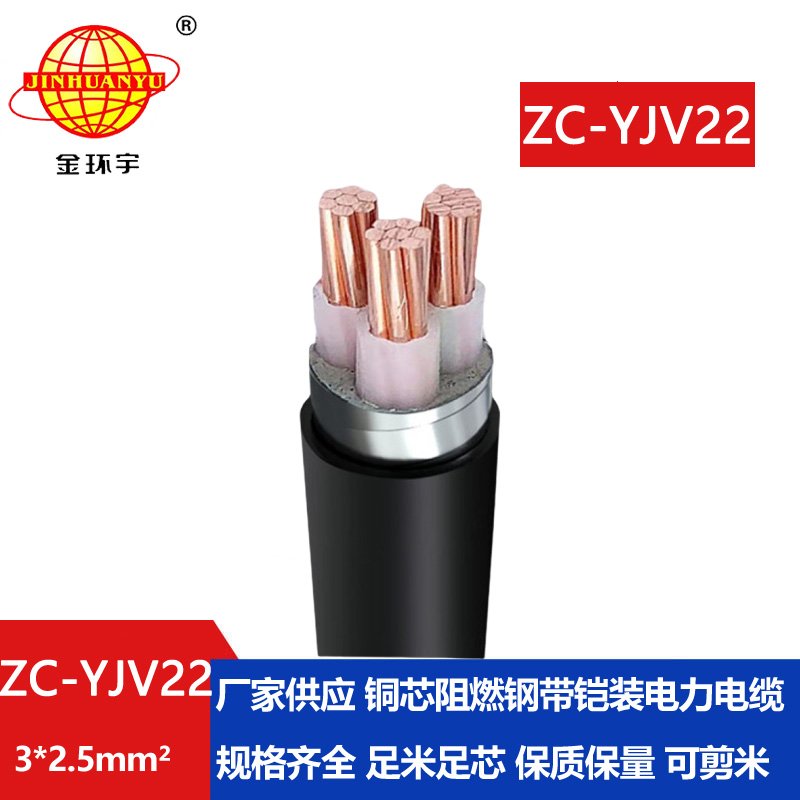 金環(huán)宇電纜 深圳c級阻燃yjv22電纜ZC-YJV22 3X2.5鎧裝