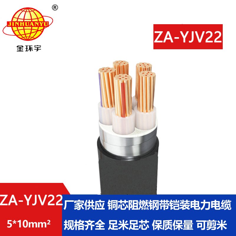 金環(huán)宇電纜 ZA-YJV22-5X10平方 銅芯阻燃鎧裝電力電