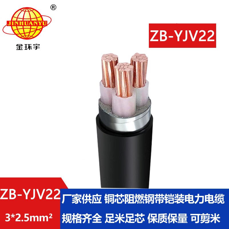 金環(huán)宇 地埋鎧裝電纜ZB-YJV22-3X2.5平方 阻燃鎧裝電力電纜